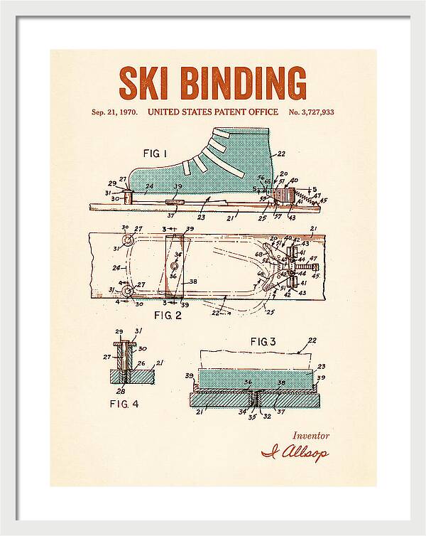 Ski Binding Retro Patent Us3727933a