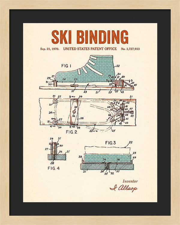 Ski Binding Retro Patent Us3727933a
