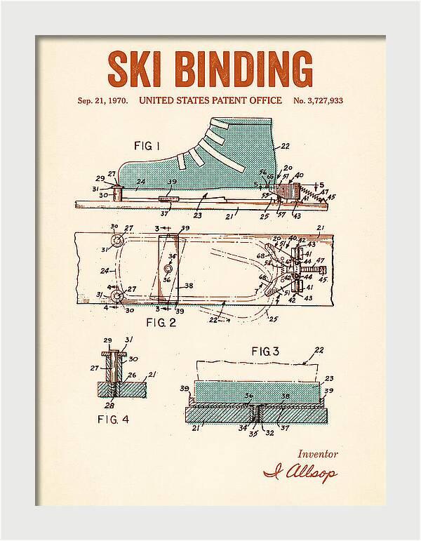Ski Binding Retro Patent Us3727933a