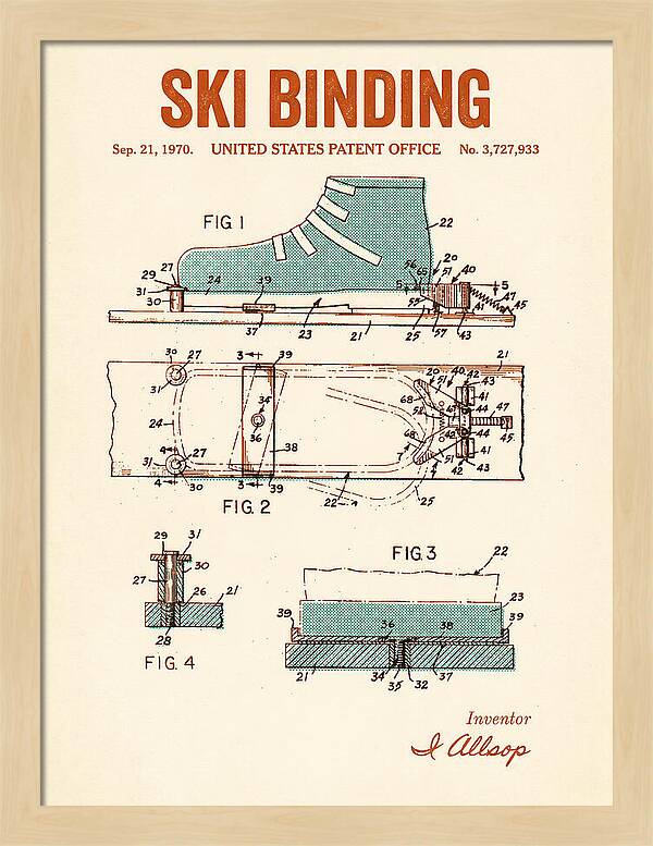 Ski Binding Retro Patent Us3727933a