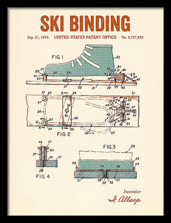 Ski Binding Retro Patent Us3727933a