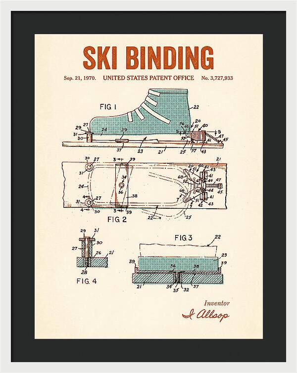 Ski Binding Retro Patent Us3727933a