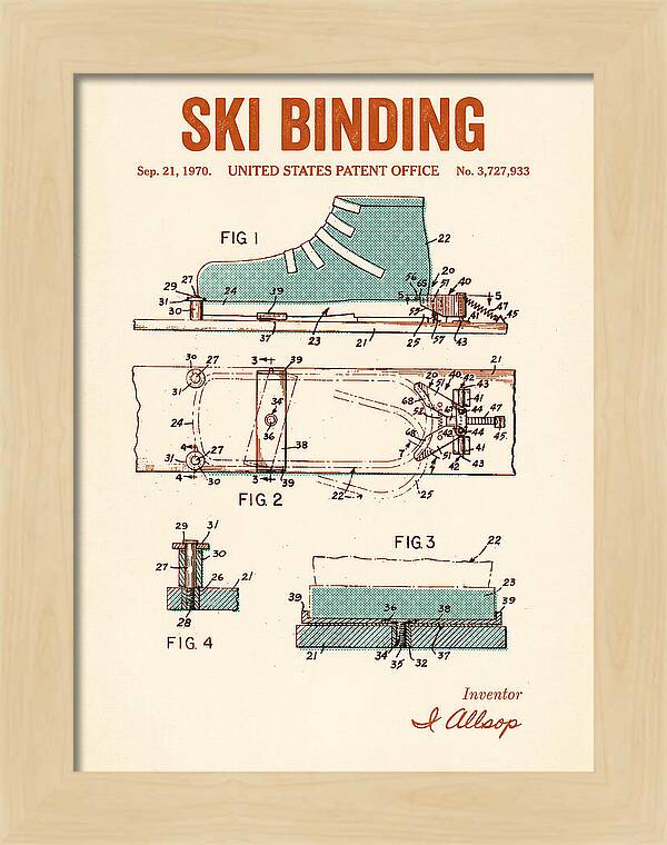 Ski Binding Retro Patent Us3727933a