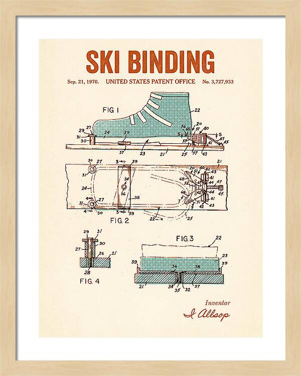 Ski Binding Retro Patent Us3727933a