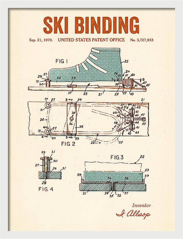 Ski Binding Retro Patent Us3727933a