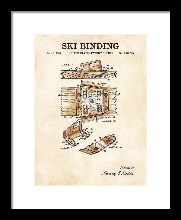 Ski Binding Watercolor Patent Us1976335a