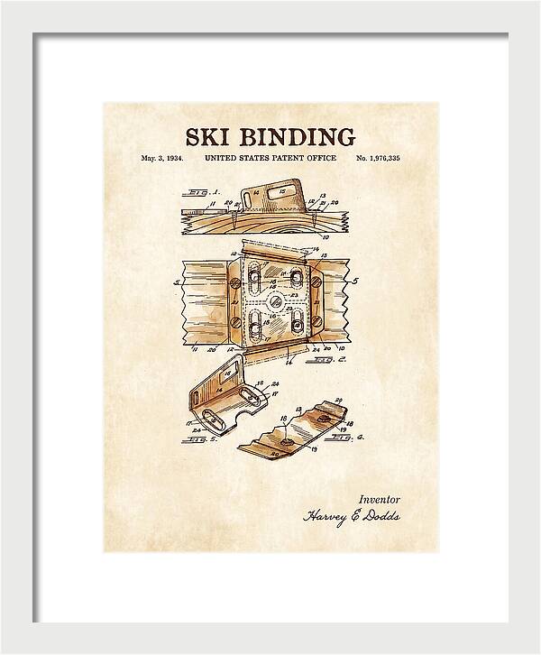 Ski Binding Watercolor Patent Us1976335a