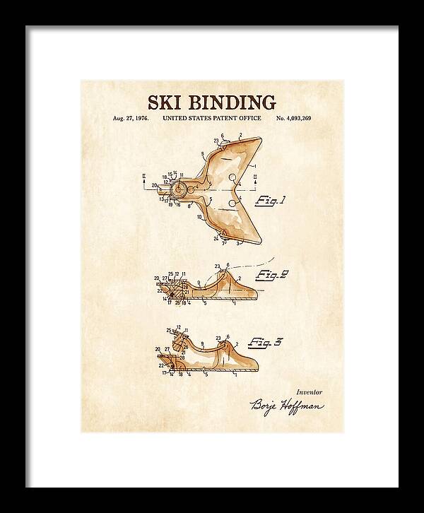 Ski Binding Watercolor Patent Us4093269a