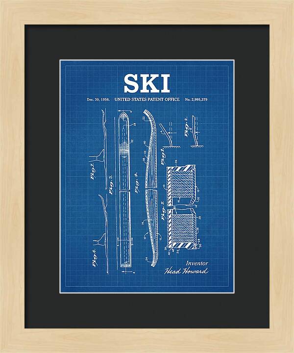 Ski Head Blueprint Patent Us2995379a