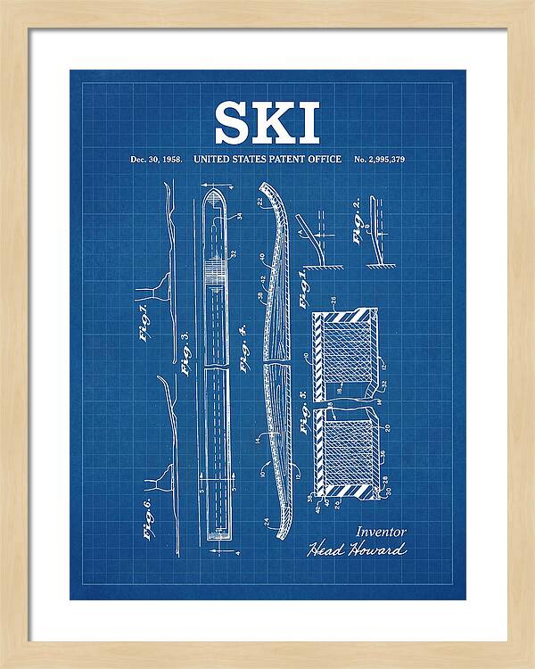 Ski Head Blueprint Patent Us2995379a