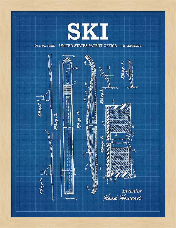 Ski Head Blueprint Patent Us2995379a