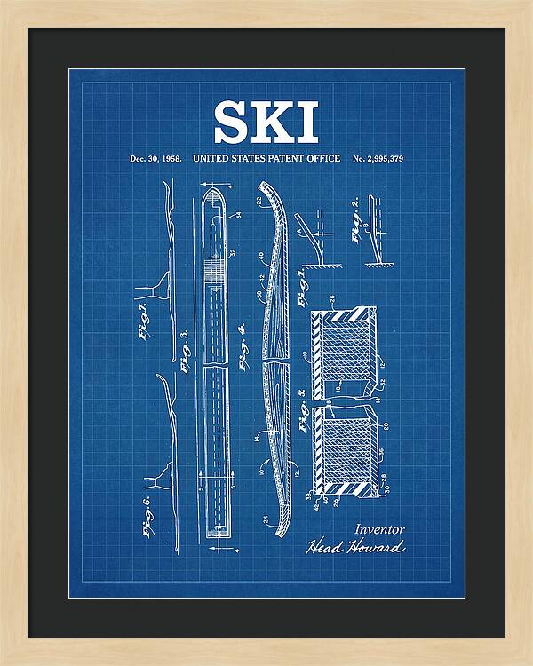 Ski Head Blueprint Patent Us2995379a