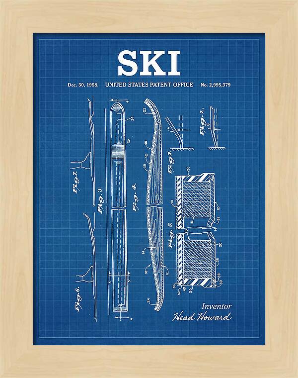 Ski Head Blueprint Patent Us2995379a