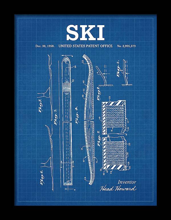 Ski Head Blueprint Patent Us2995379a