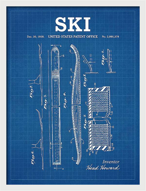Ski Head Blueprint Patent Us2995379a