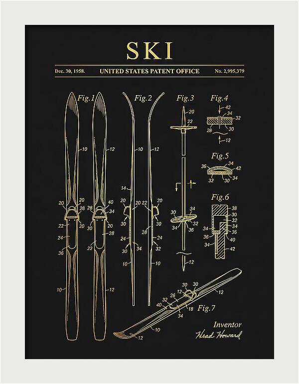 Ski Head Gold Patent Us2995379a