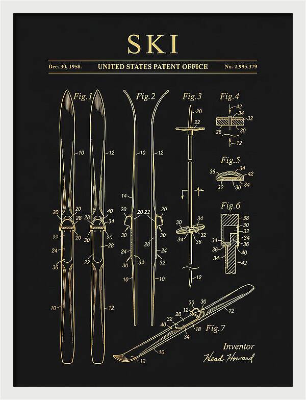 Ski Head Gold Patent Us2995379a