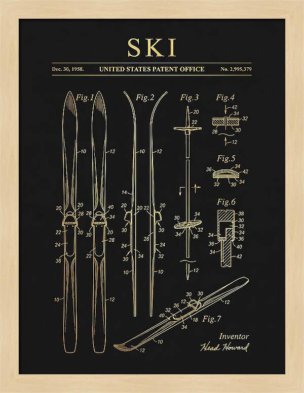 Ski Head Gold Patent Us2995379a