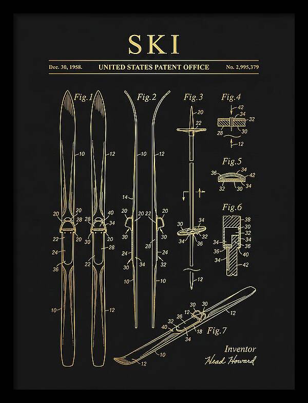 Ski Head Gold Patent Us2995379a