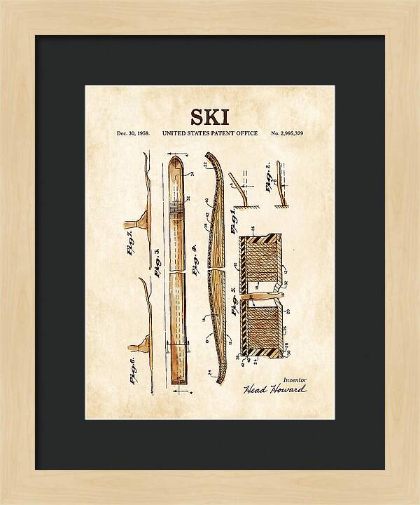 Ski Head Watercolor Patent Us2995379a