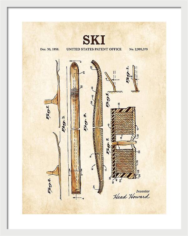Ski Head Watercolor Patent Us2995379a