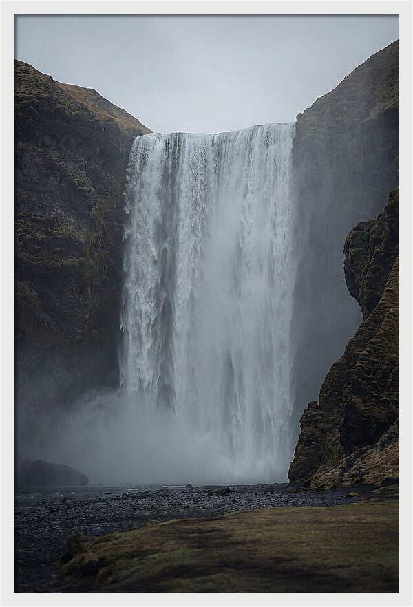 Skogafoss Waterfall Cascade