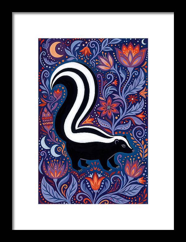 Skunk Among Floral Patterns