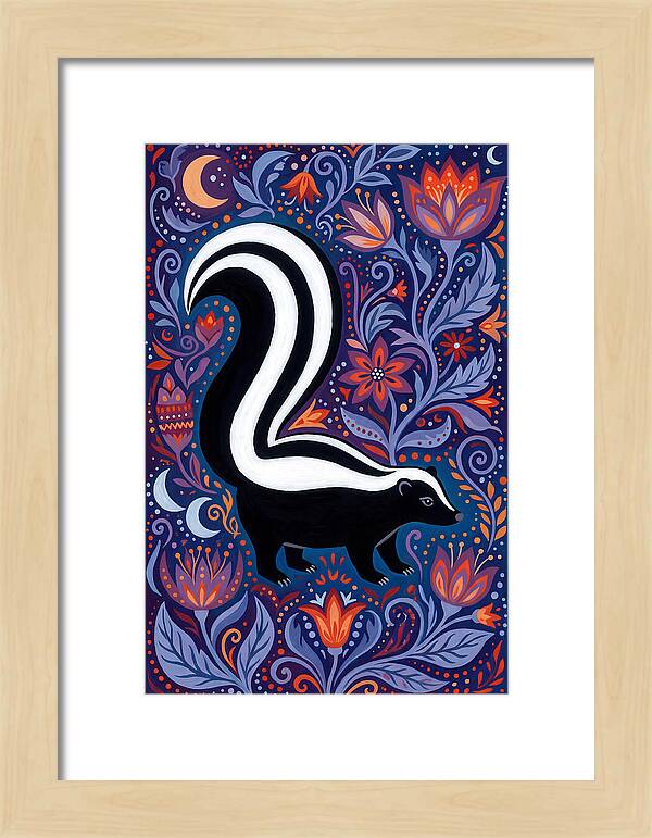 Skunk Among Floral Patterns