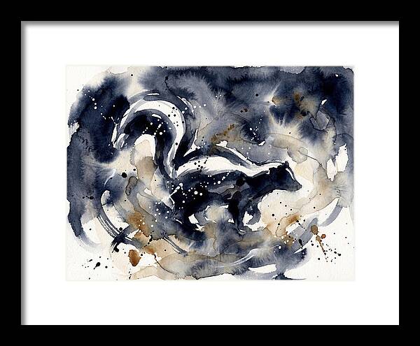Skunk In Watercolor Swirls
