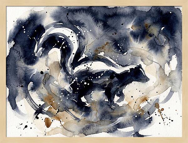 Skunk In Watercolor Swirls