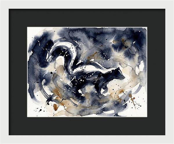 Skunk In Watercolor Swirls