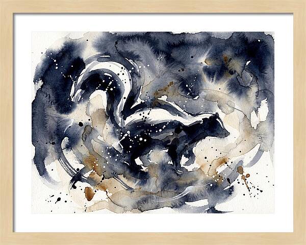 Skunk In Watercolor Swirls