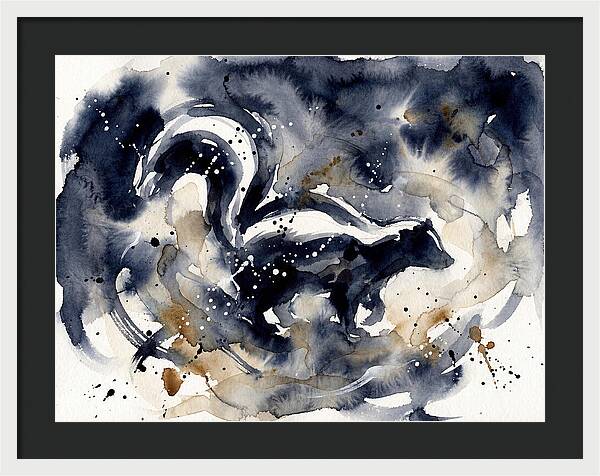 Skunk In Watercolor Swirls