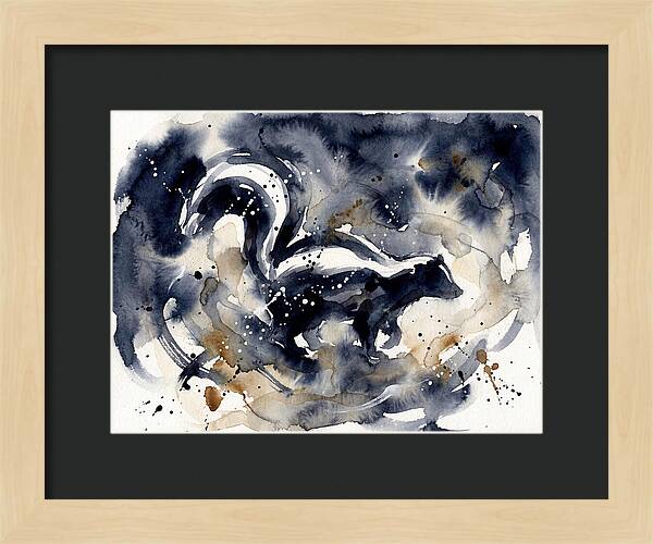 Skunk In Watercolor Swirls