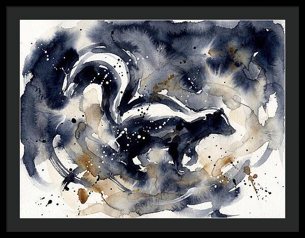 Skunk In Watercolor Swirls