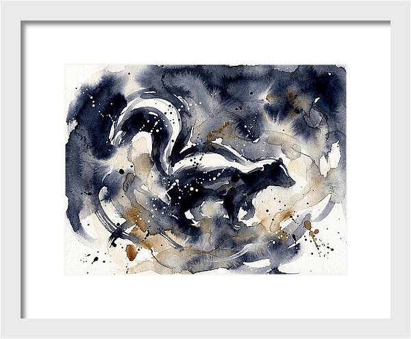 Skunk In Watercolor Swirls