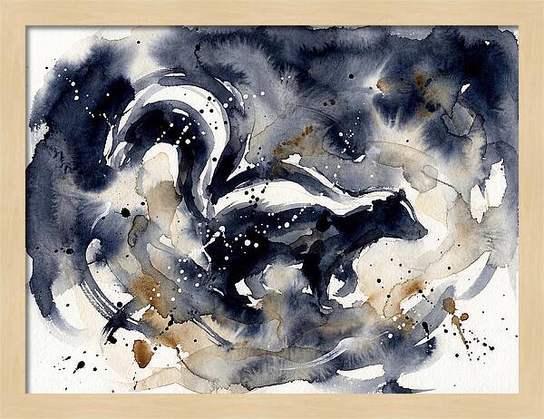 Skunk In Watercolor Swirls