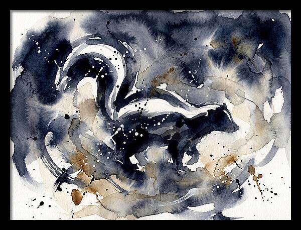 Skunk In Watercolor Swirls