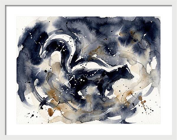 Skunk In Watercolor Swirls