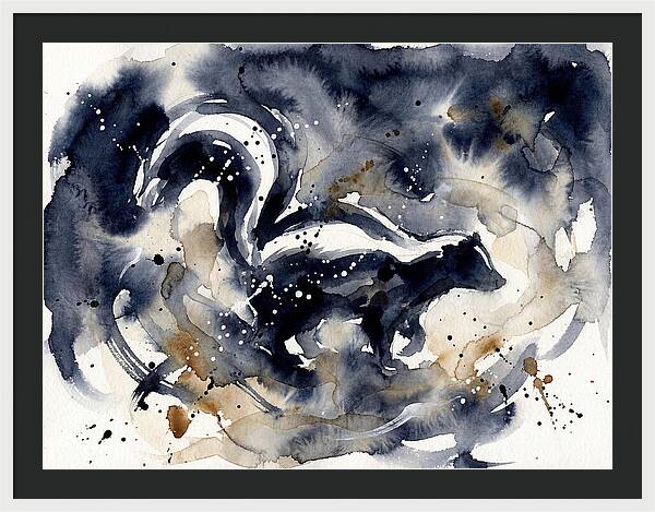 Skunk In Watercolor Swirls