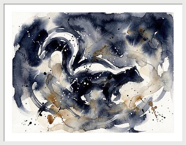 Skunk In Watercolor Swirls