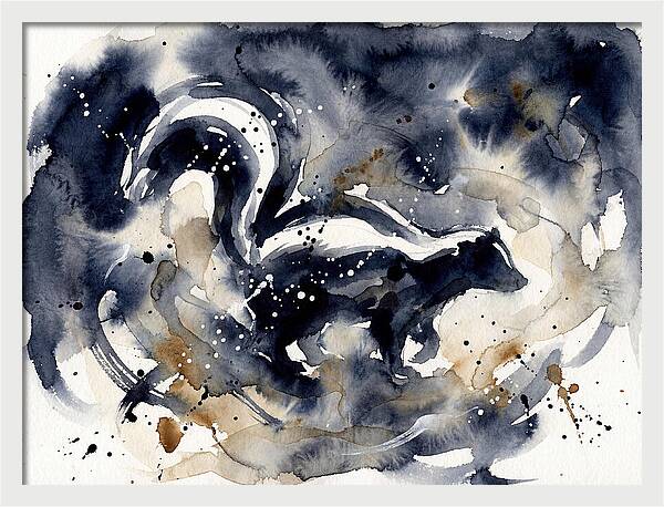 Skunk In Watercolor Swirls