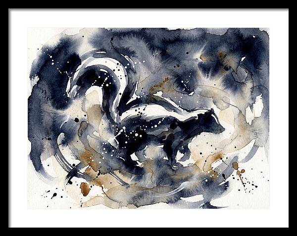 Skunk In Watercolor Swirls