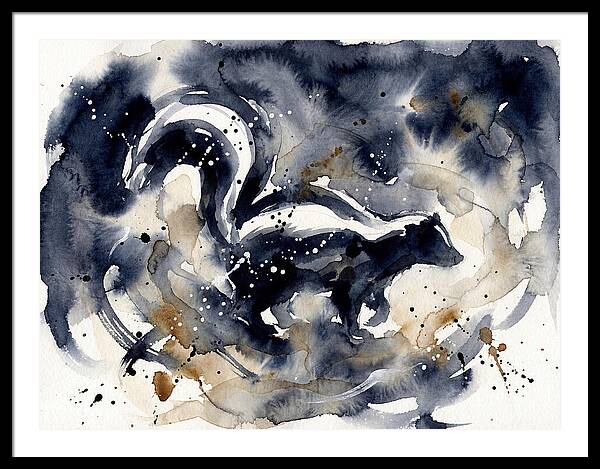 Skunk In Watercolor Swirls