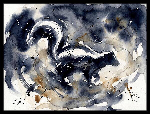 Skunk In Watercolor Swirls