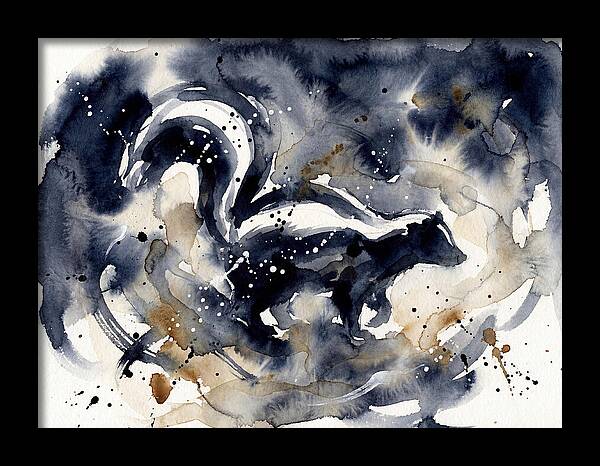 Skunk In Watercolor Swirls
