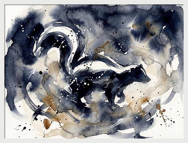 Skunk In Watercolor Swirls