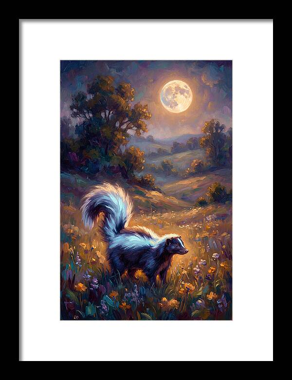 Skunk Under Moonlight