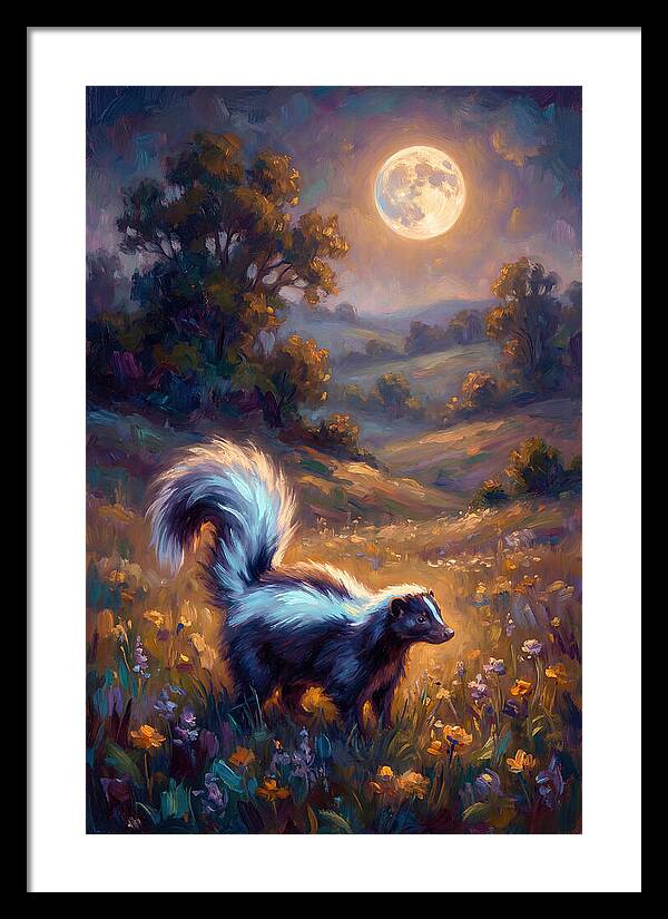 Skunk Under Moonlight