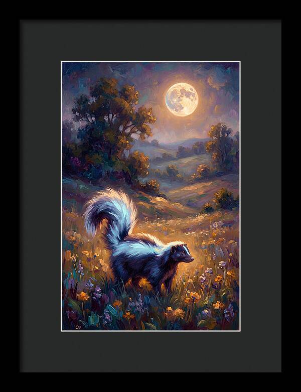 Skunk Under Moonlight